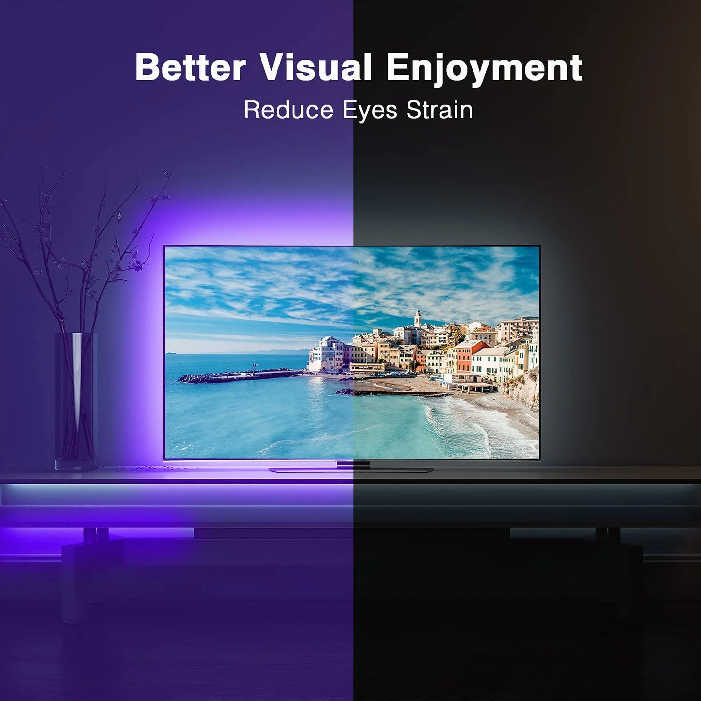 TV LED Backlights, Smart Led Strip Lights 15 Feet for 65-75In Tv, USB Backlight Kit with Remote 5050 RGB Bias Mood Lamp for Bedroom, Room HDTV