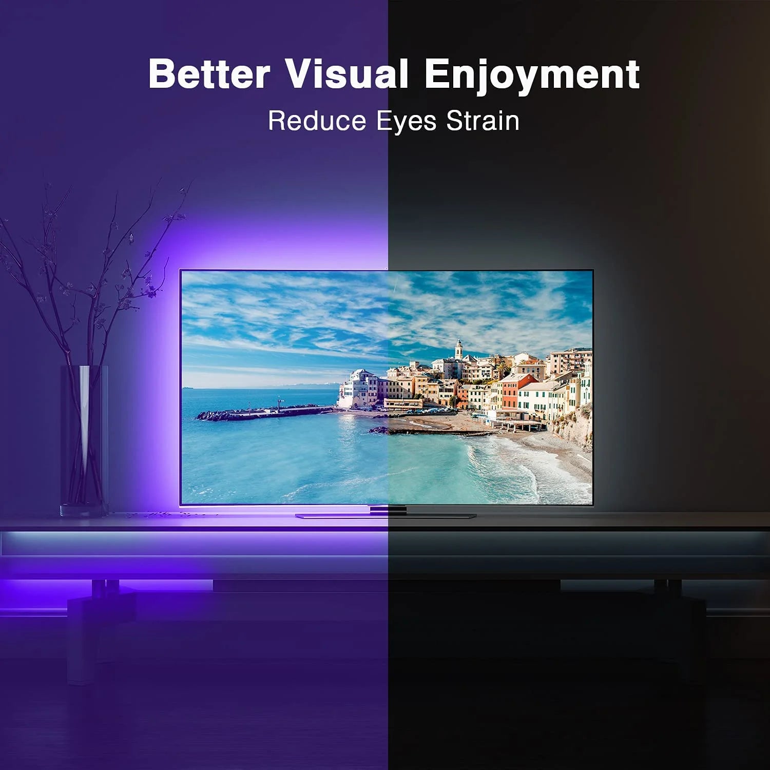 TV LED Backlights, Smart Led Strip Lights 15 Feet for 65-75In Tv, USB Backlight Kit with Remote 5050 RGB Bias Mood Lamp for Bedroom, Room HDTV